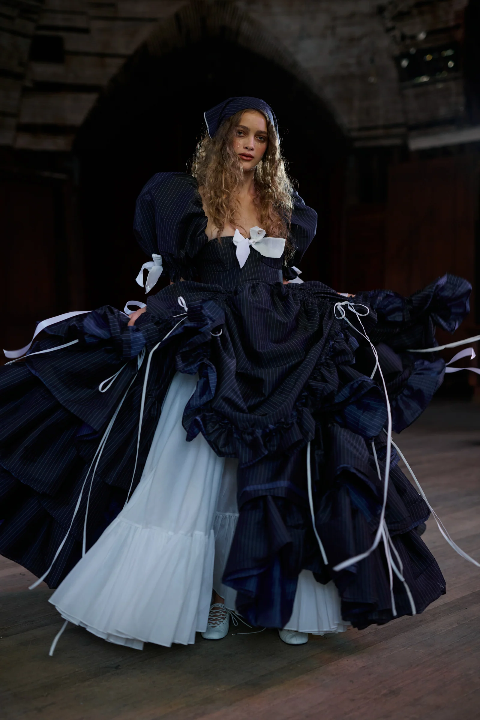 Put A Fork In It Pinstripe Gown