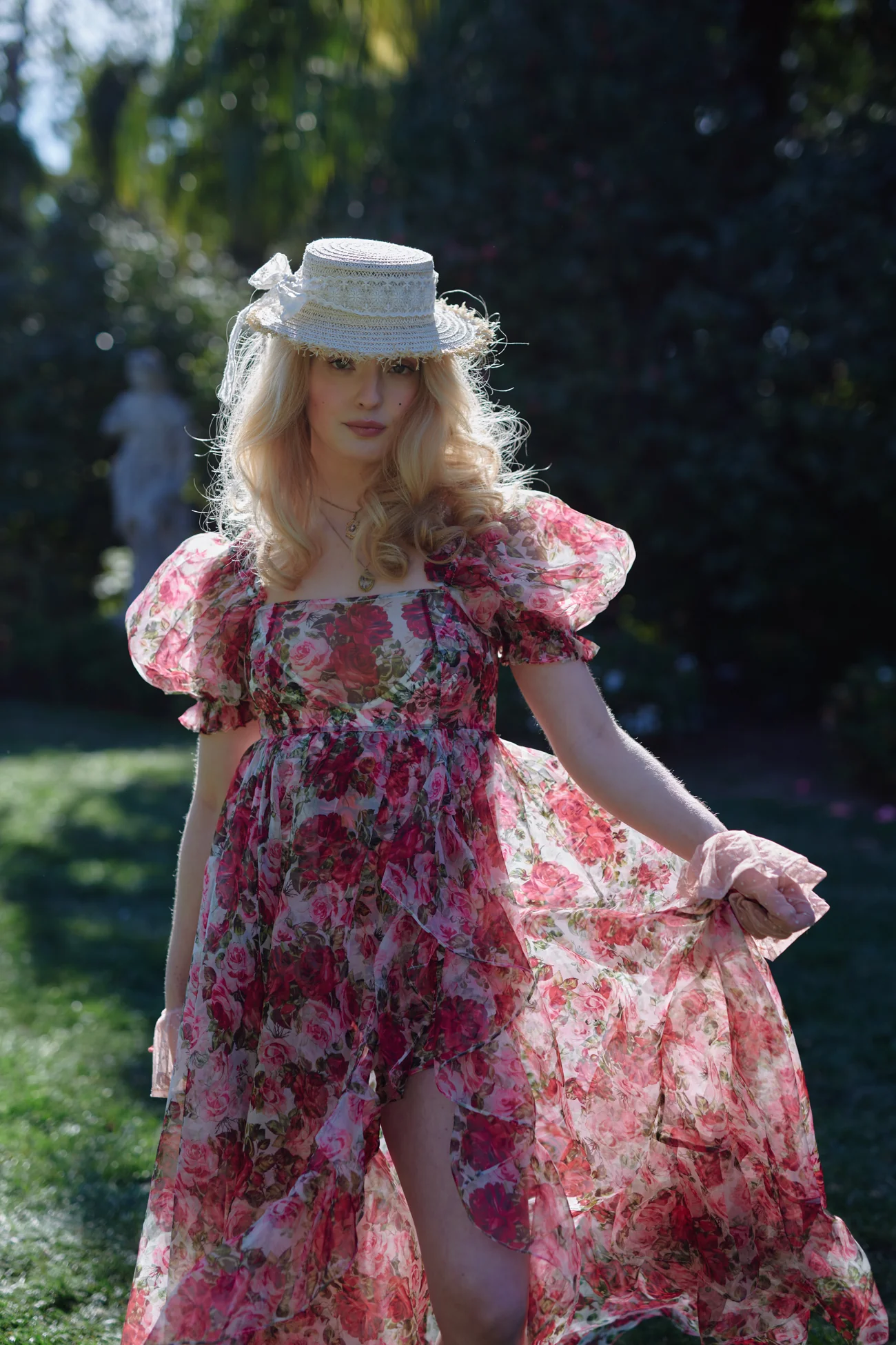 Roses Are Red Sheer Delight Ruffle Gown - Image 13