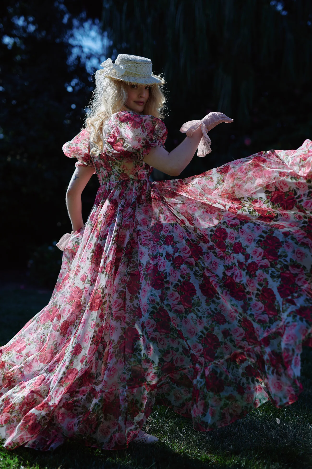 Roses Are Red Sheer Delight Ruffle Gown - Image 3