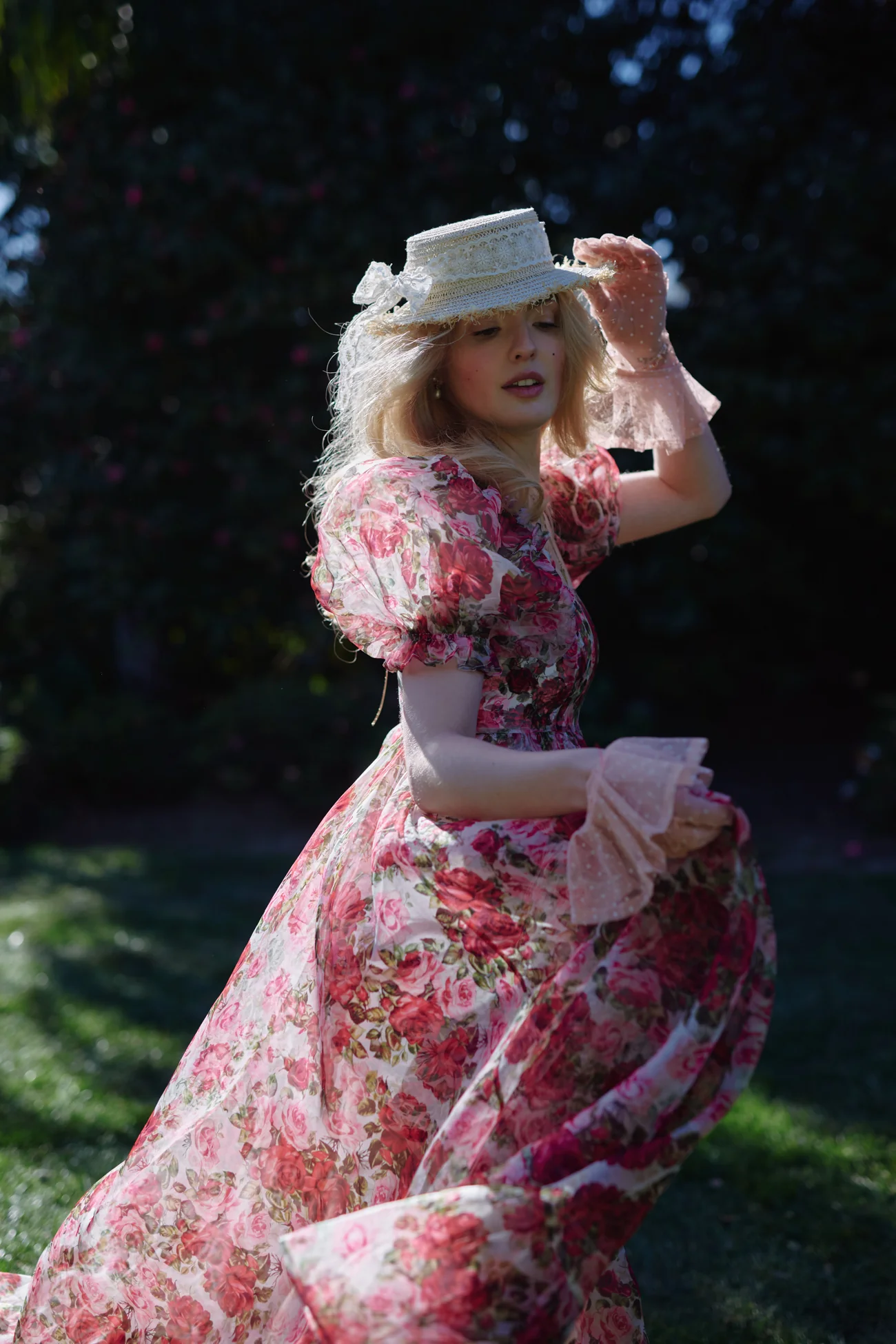 Roses Are Red Sheer Delight Ruffle Gown - Image 4