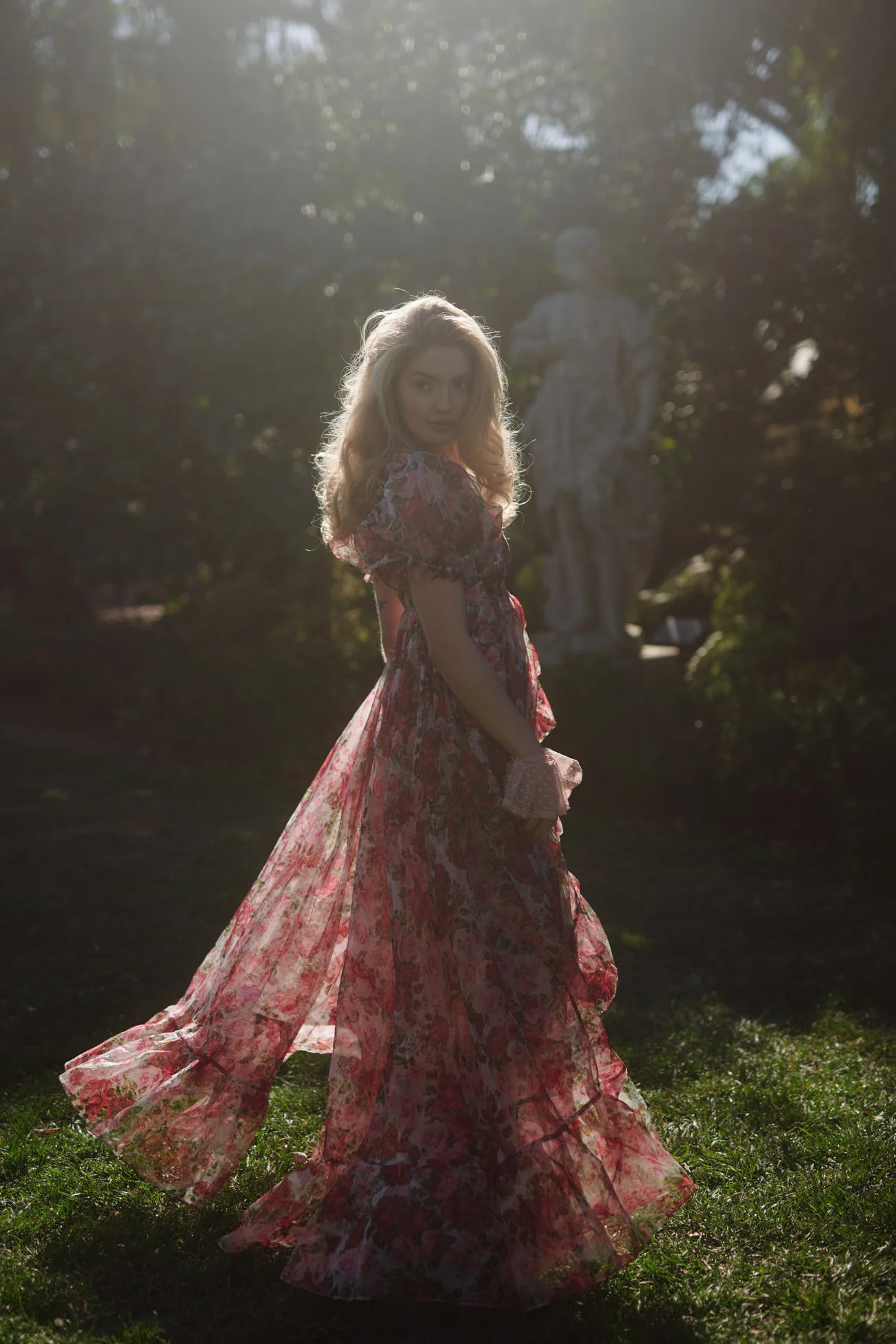 Roses Are Red Sheer Delight Ruffle Gown - Image 8