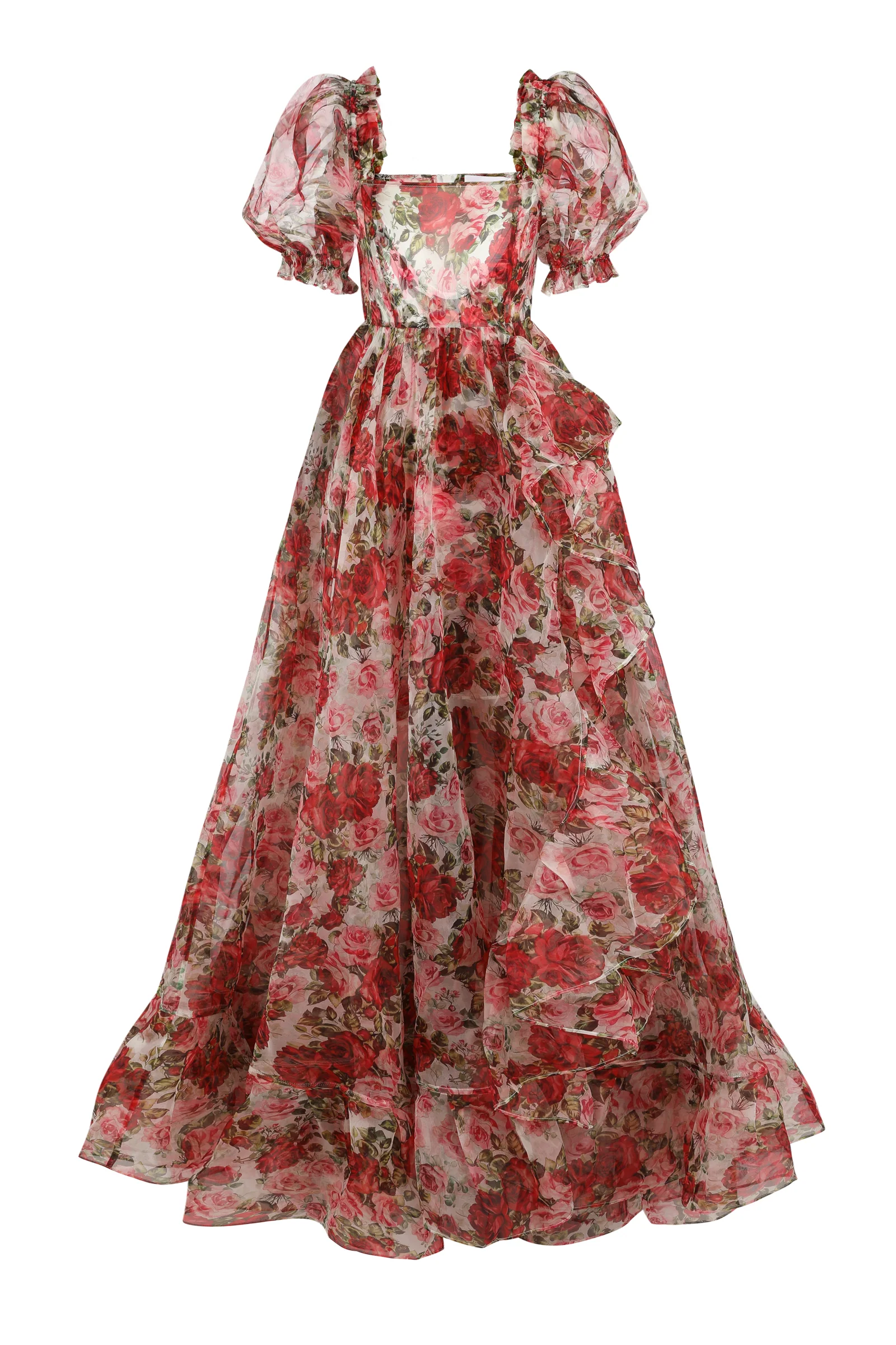 Roses Are Red Sheer Delight Ruffle Gown - Image 9