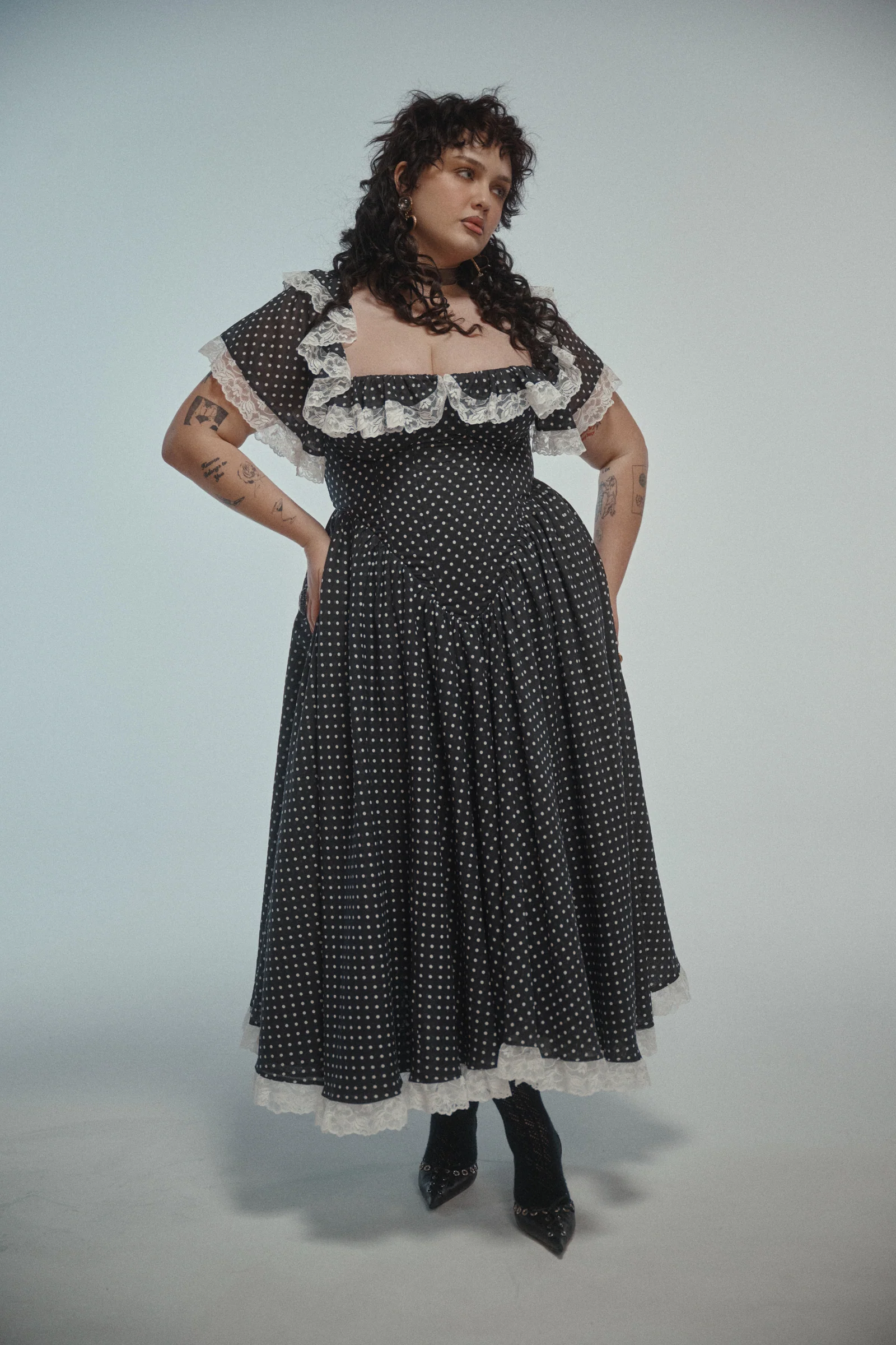 The Black Polka Dot Cupid Dress