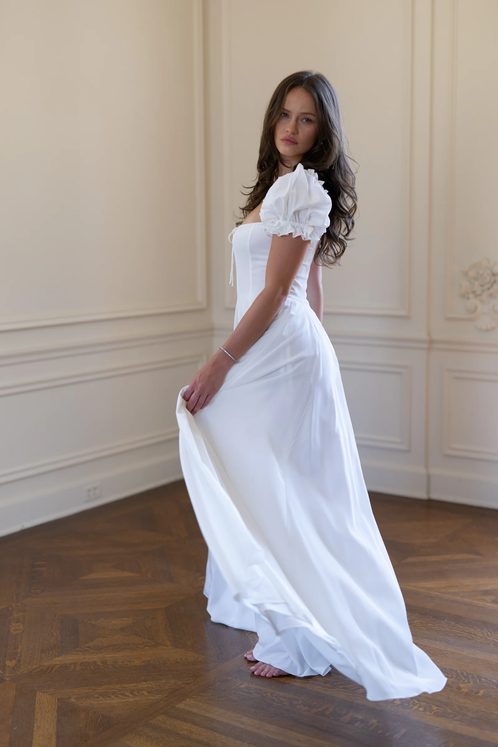 The Ivory Silk Garden Party Gown - Image 18