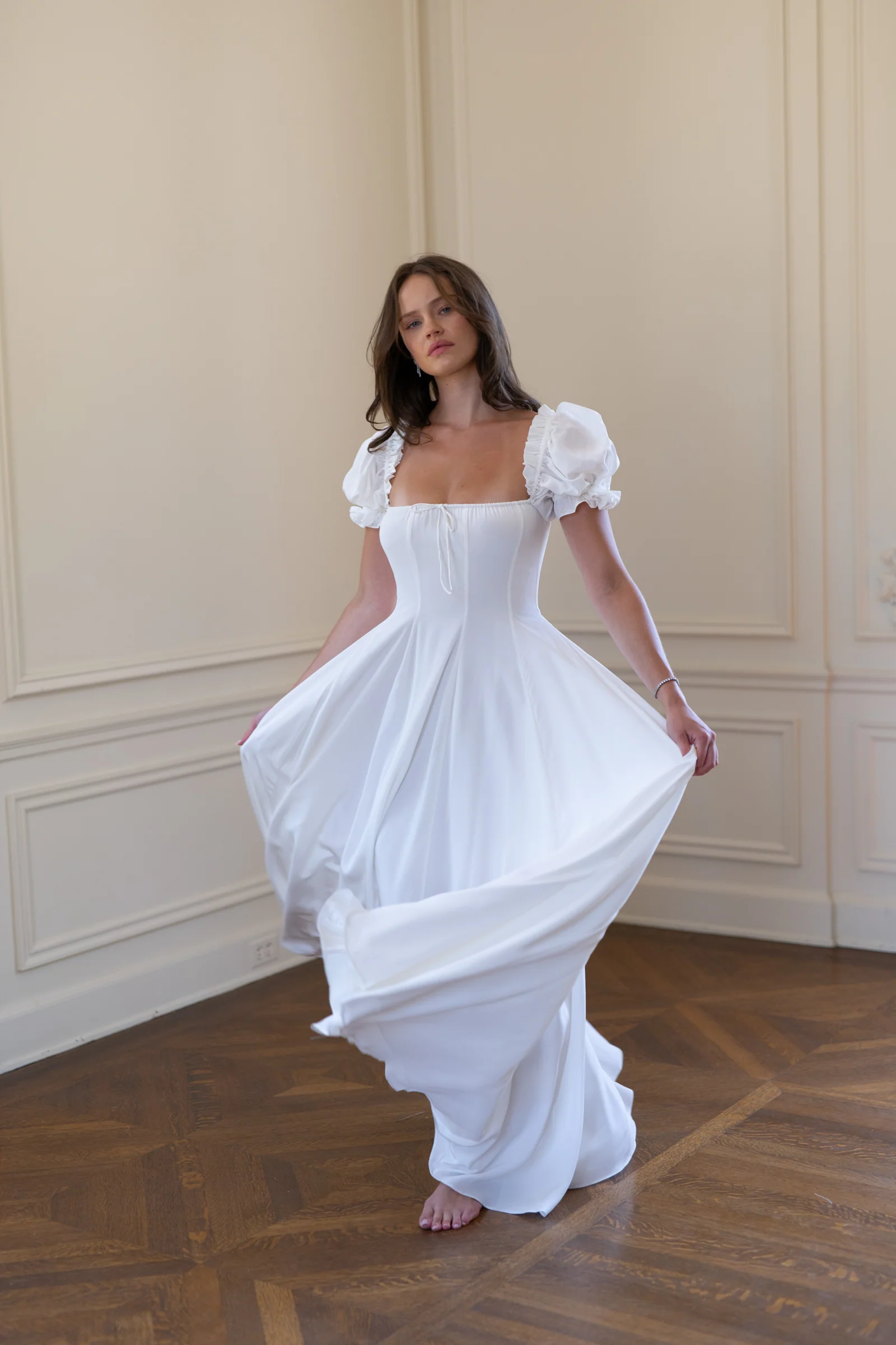 The Ivory Silk Garden Party Gown - Image 20